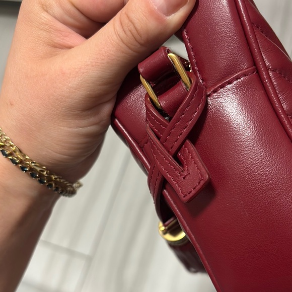 Saint Laurent Red Chevron Quilted Crossbody Bag - Picture 4 of 6